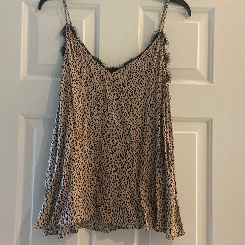 Leopard  thin strap flowy top ( from Francesca’s )